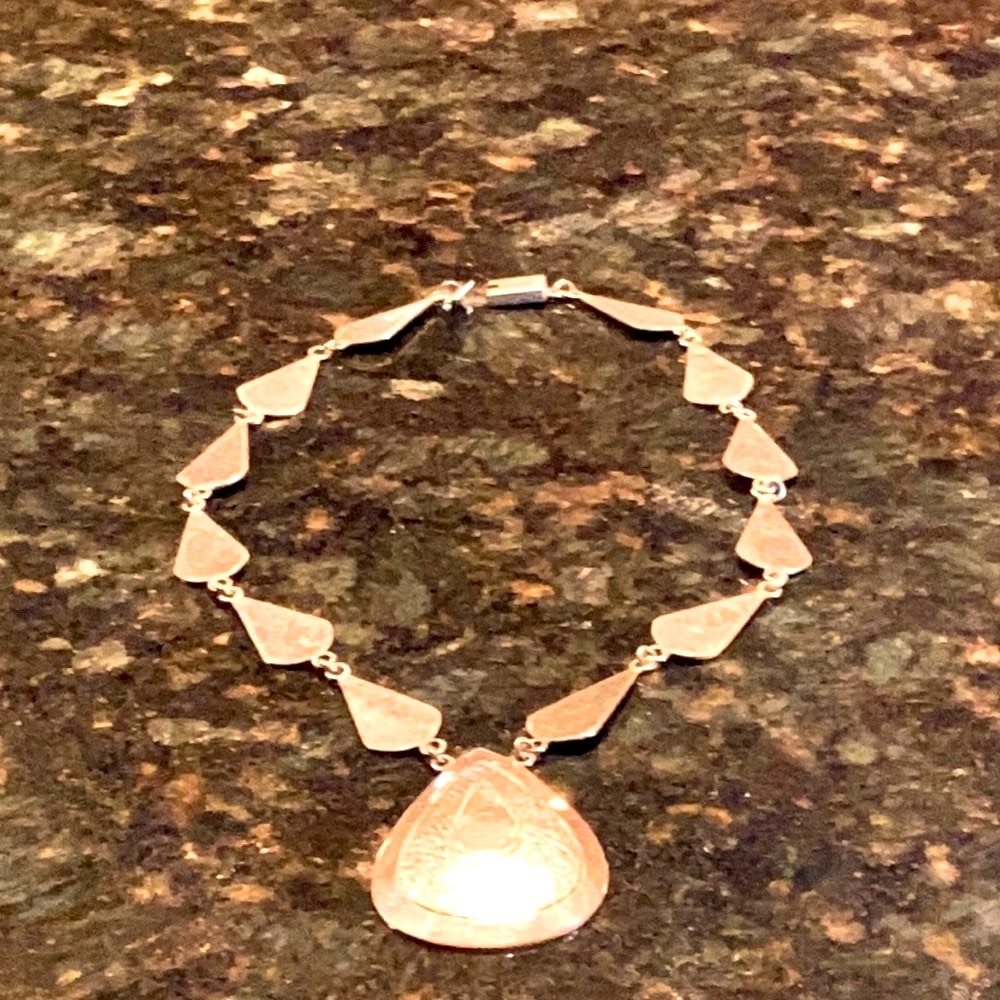 Sterling Silver Large Solid Sculpted Statement Ne… - image 2